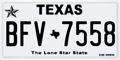 TX license plate BFV7558
