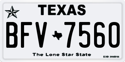 TX license plate BFV7560