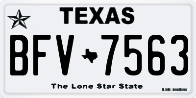 TX license plate BFV7563