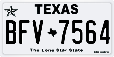 TX license plate BFV7564