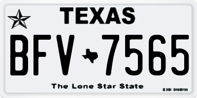 TX license plate BFV7565