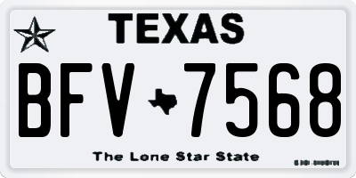 TX license plate BFV7568
