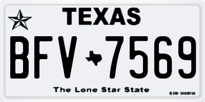 TX license plate BFV7569