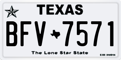 TX license plate BFV7571