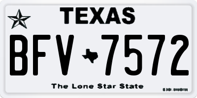 TX license plate BFV7572