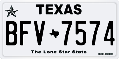 TX license plate BFV7574