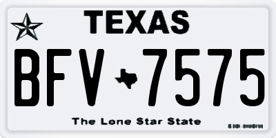 TX license plate BFV7575