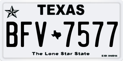 TX license plate BFV7577
