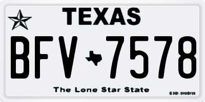 TX license plate BFV7578