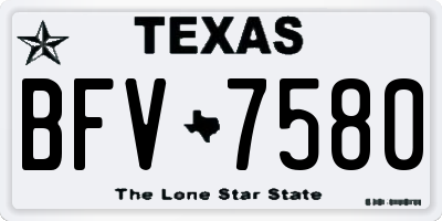 TX license plate BFV7580