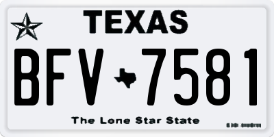 TX license plate BFV7581