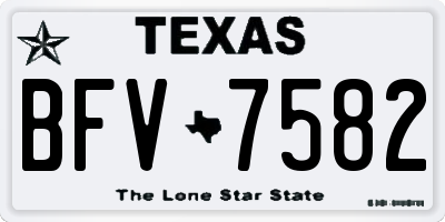 TX license plate BFV7582