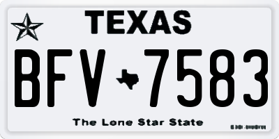 TX license plate BFV7583