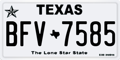 TX license plate BFV7585