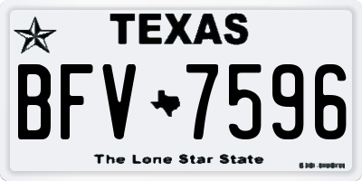 TX license plate BFV7596