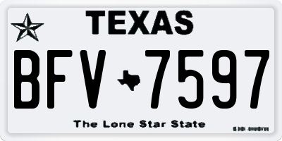 TX license plate BFV7597