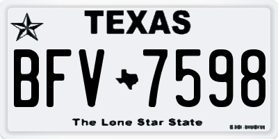 TX license plate BFV7598