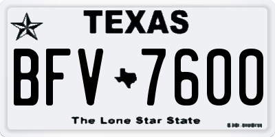 TX license plate BFV7600