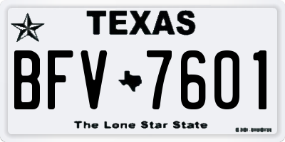 TX license plate BFV7601