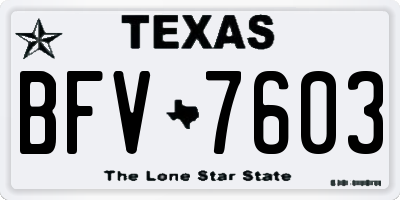 TX license plate BFV7603
