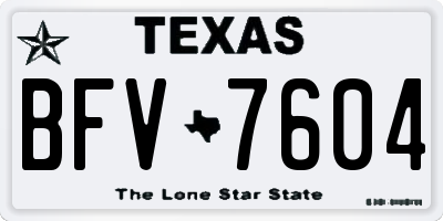 TX license plate BFV7604