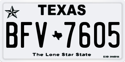 TX license plate BFV7605