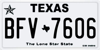 TX license plate BFV7606