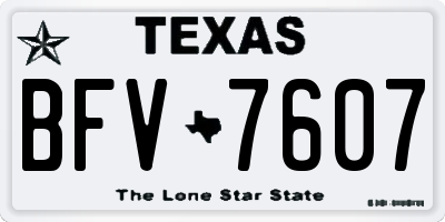 TX license plate BFV7607
