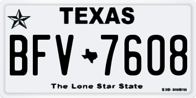 TX license plate BFV7608