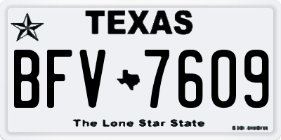 TX license plate BFV7609