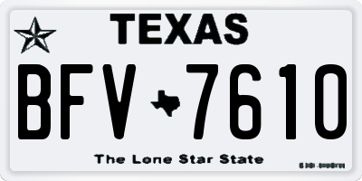 TX license plate BFV7610