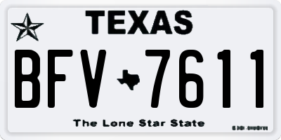 TX license plate BFV7611