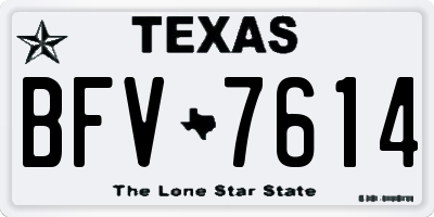 TX license plate BFV7614