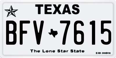 TX license plate BFV7615