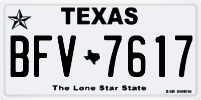 TX license plate BFV7617