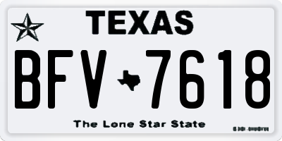 TX license plate BFV7618