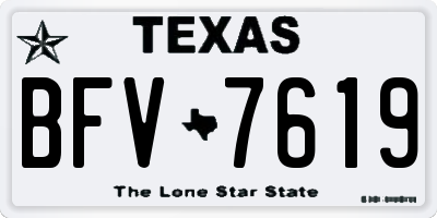 TX license plate BFV7619