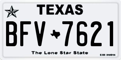 TX license plate BFV7621
