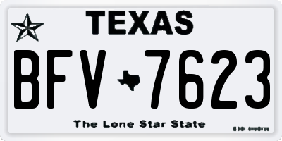 TX license plate BFV7623