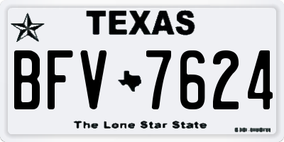 TX license plate BFV7624