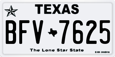 TX license plate BFV7625