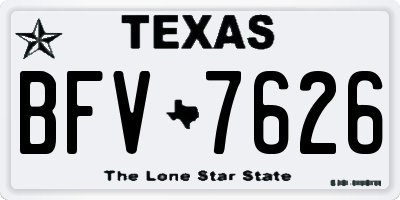 TX license plate BFV7626