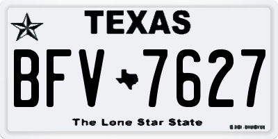 TX license plate BFV7627