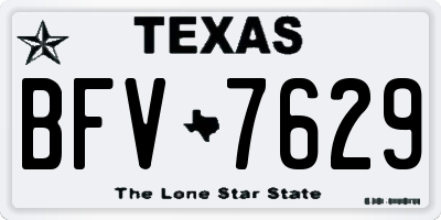 TX license plate BFV7629