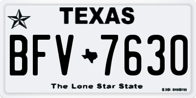 TX license plate BFV7630
