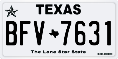 TX license plate BFV7631