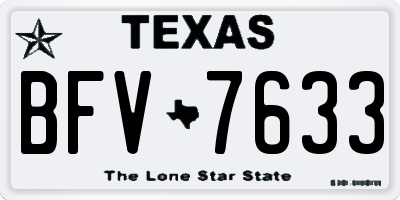 TX license plate BFV7633