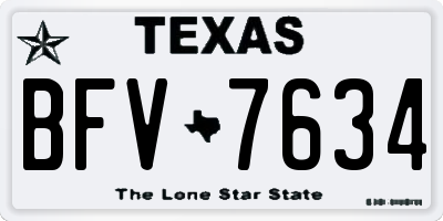 TX license plate BFV7634