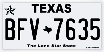 TX license plate BFV7635