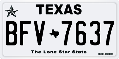 TX license plate BFV7637